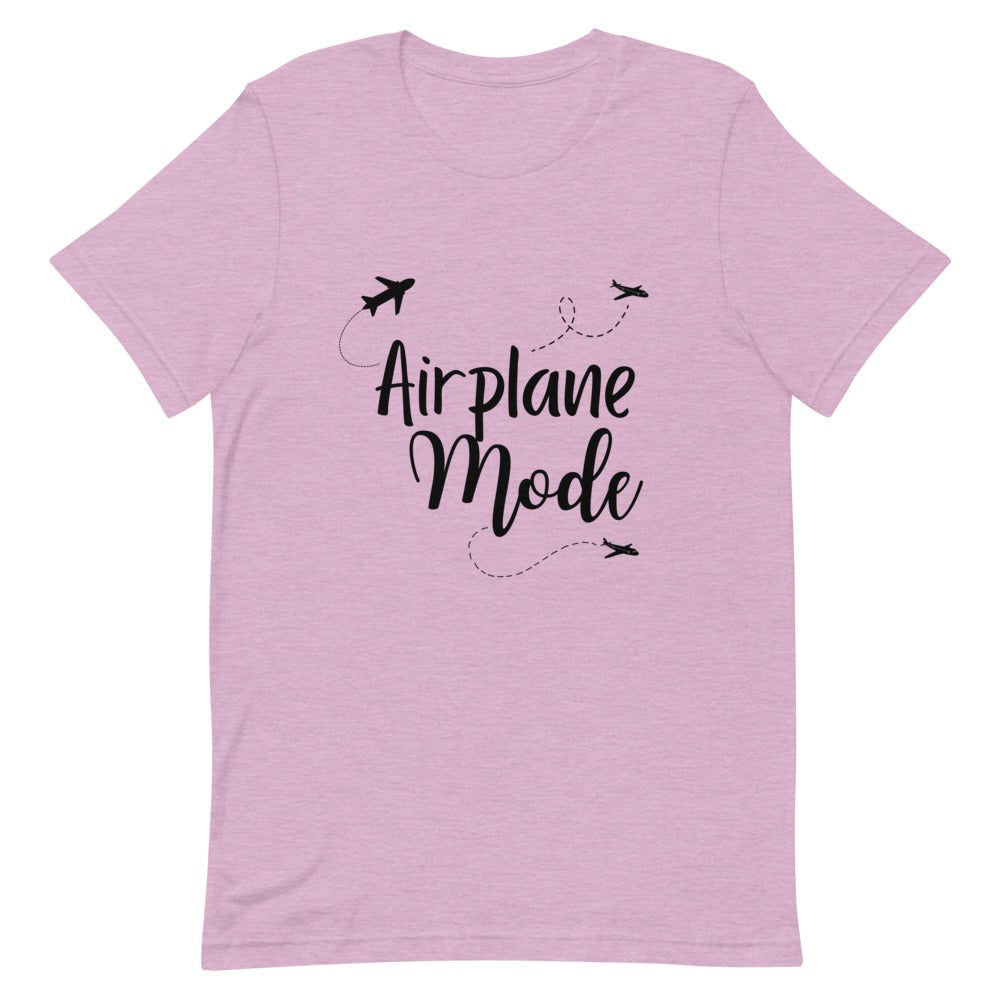 Airplane Mode Black Print T-Shirt - Her Pink PassportHeather Prism Lilac