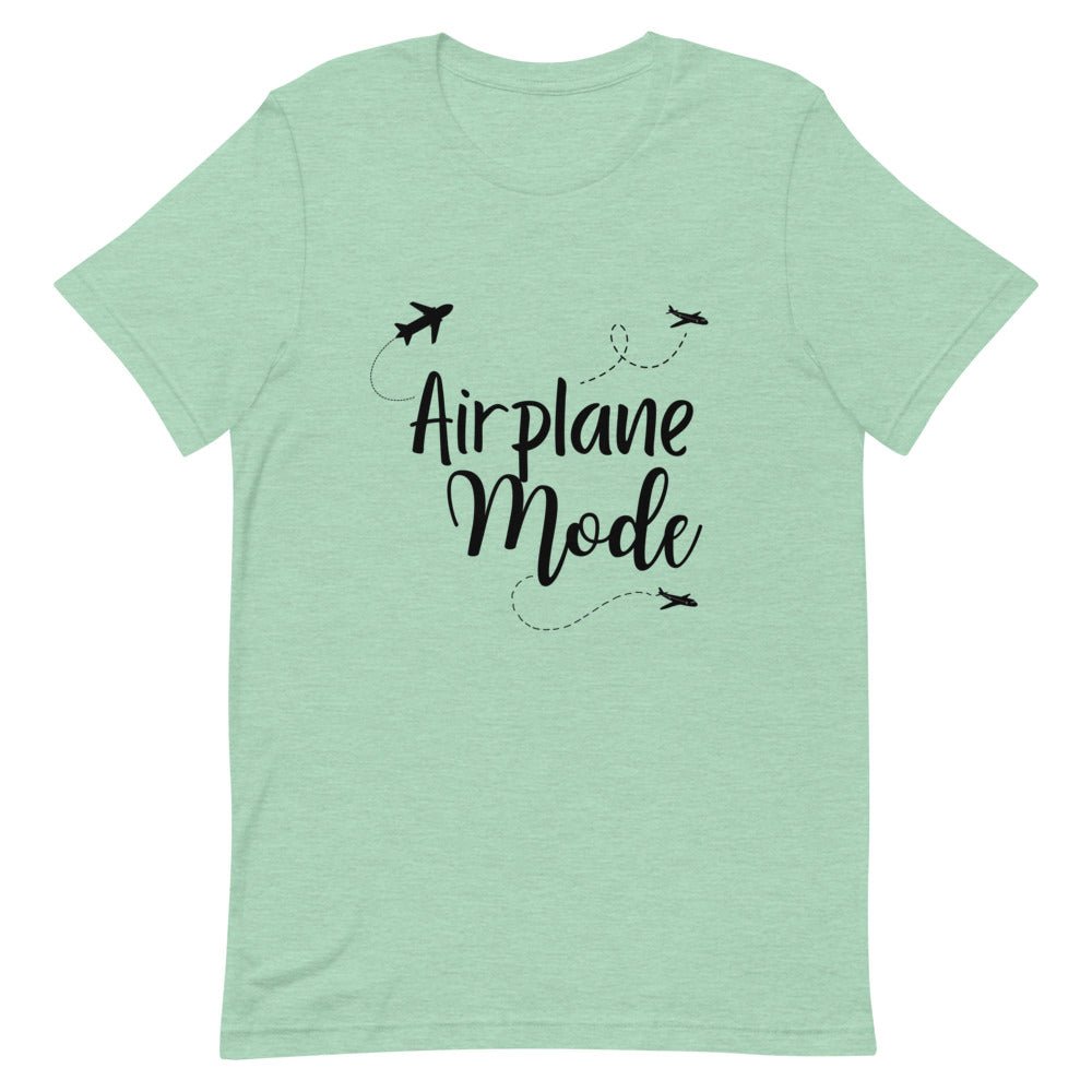 Airplane Mode Black Print T-Shirt - Her Pink PassportHeather Prism Mint