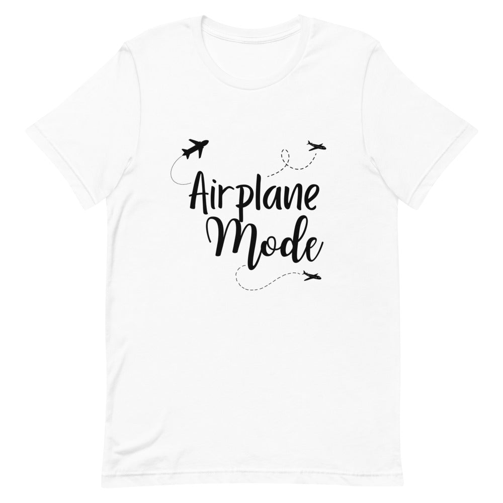 Airplane Mode Black Print T-Shirt - Her Pink PassportWhite