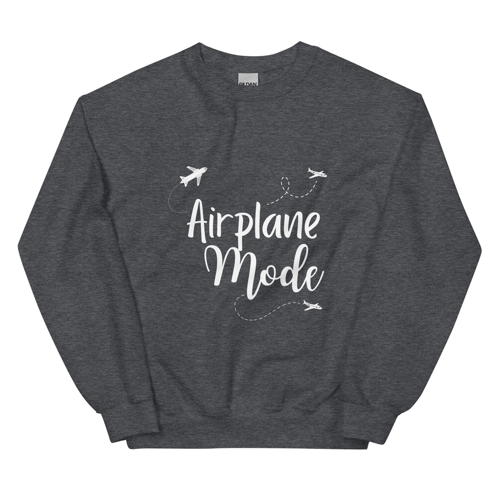 Airplane Mode Sweatshirt - Her Pink PassportDark Heather