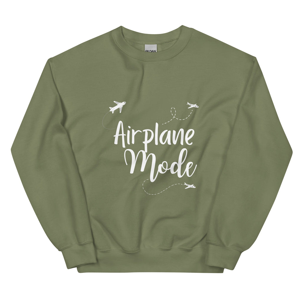 Airplane Mode Sweatshirt - Her Pink PassportMilitary Green