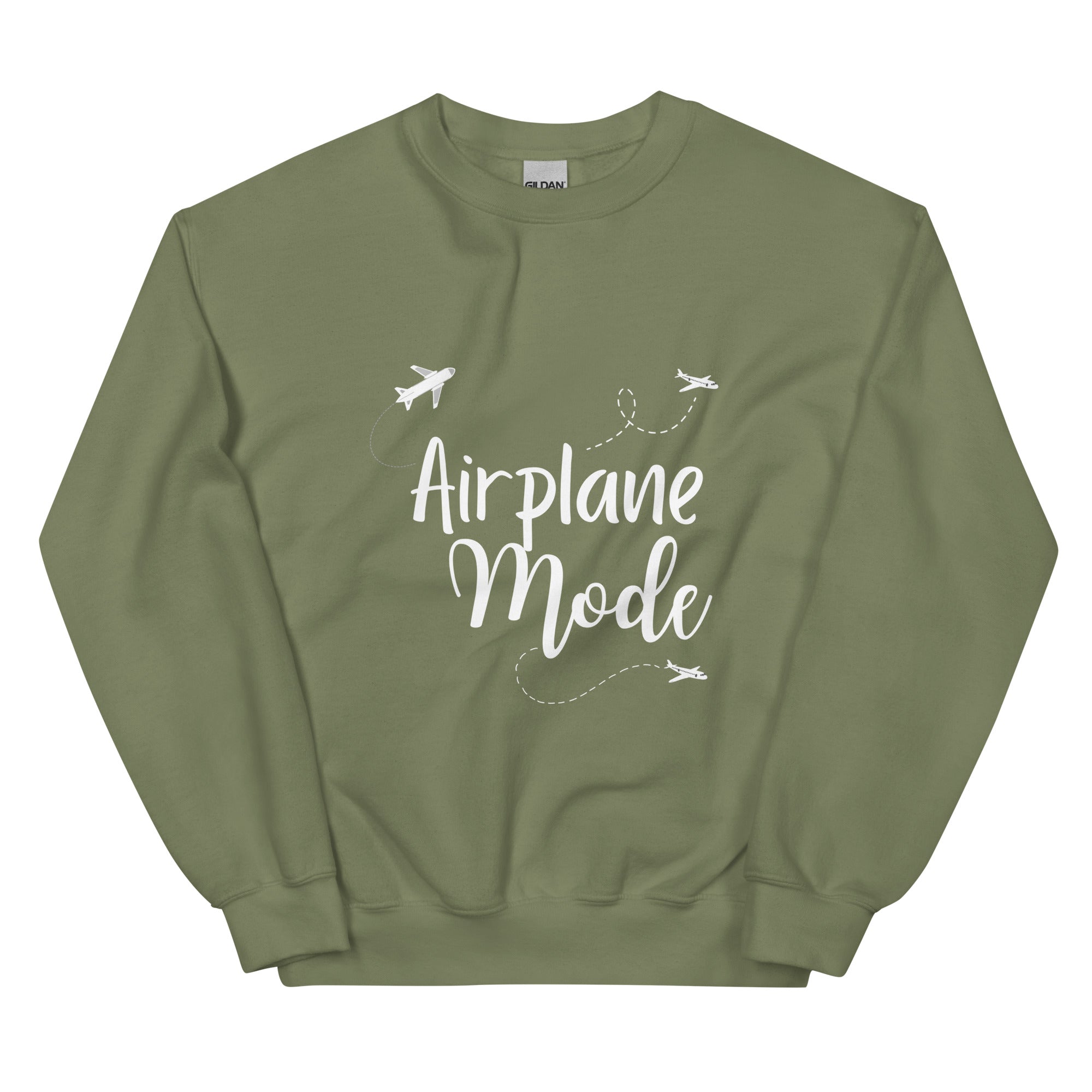 Airplane Mode Sweatshirt - Her Pink PassportMilitary Green