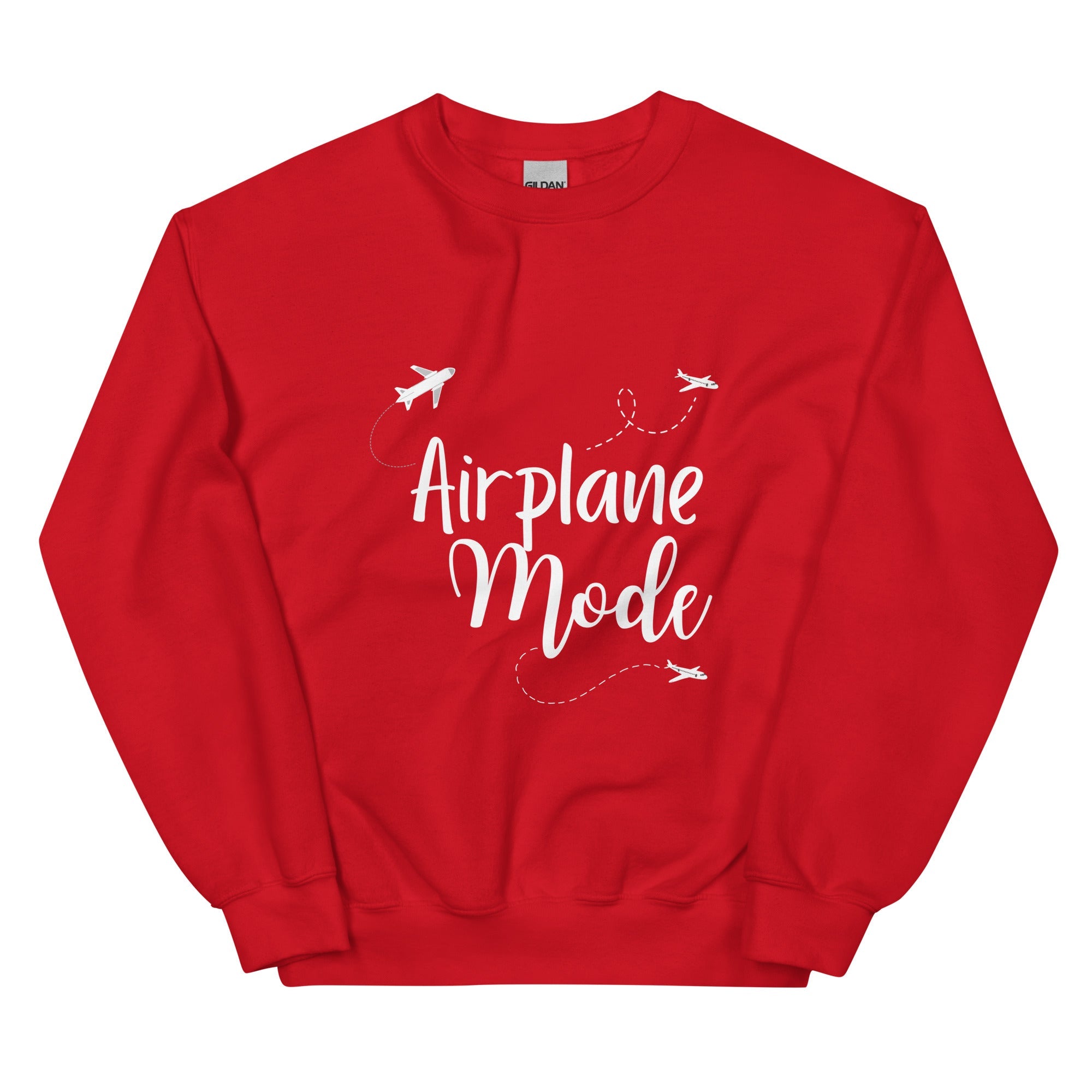 Airplane Mode Sweatshirt - Her Pink PassportRed