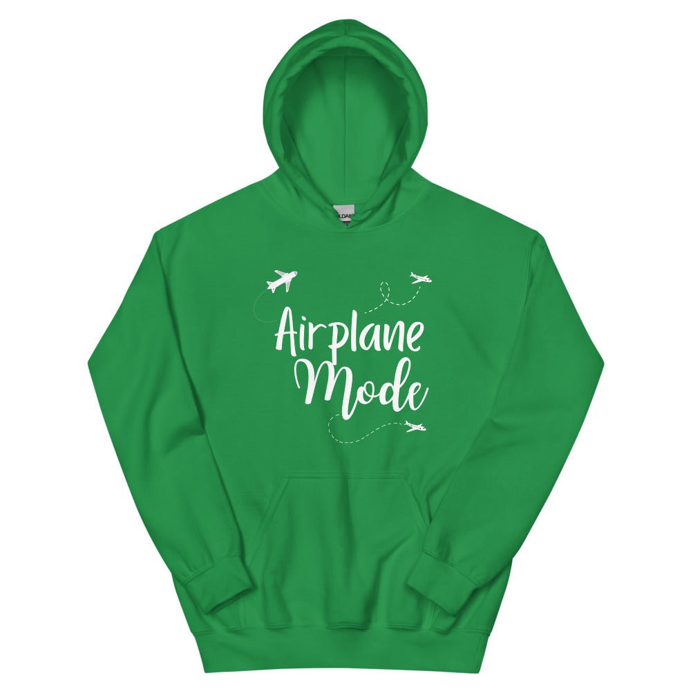 Airplane Mode White Print Hoodie - Her Pink PassportIrish Green