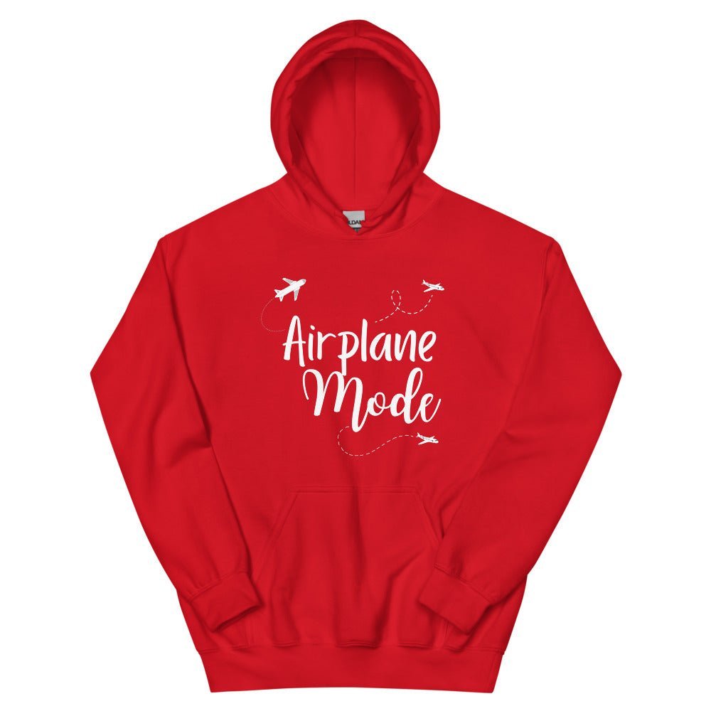 Airplane Mode White Print Hoodie - Her Pink PassportRed