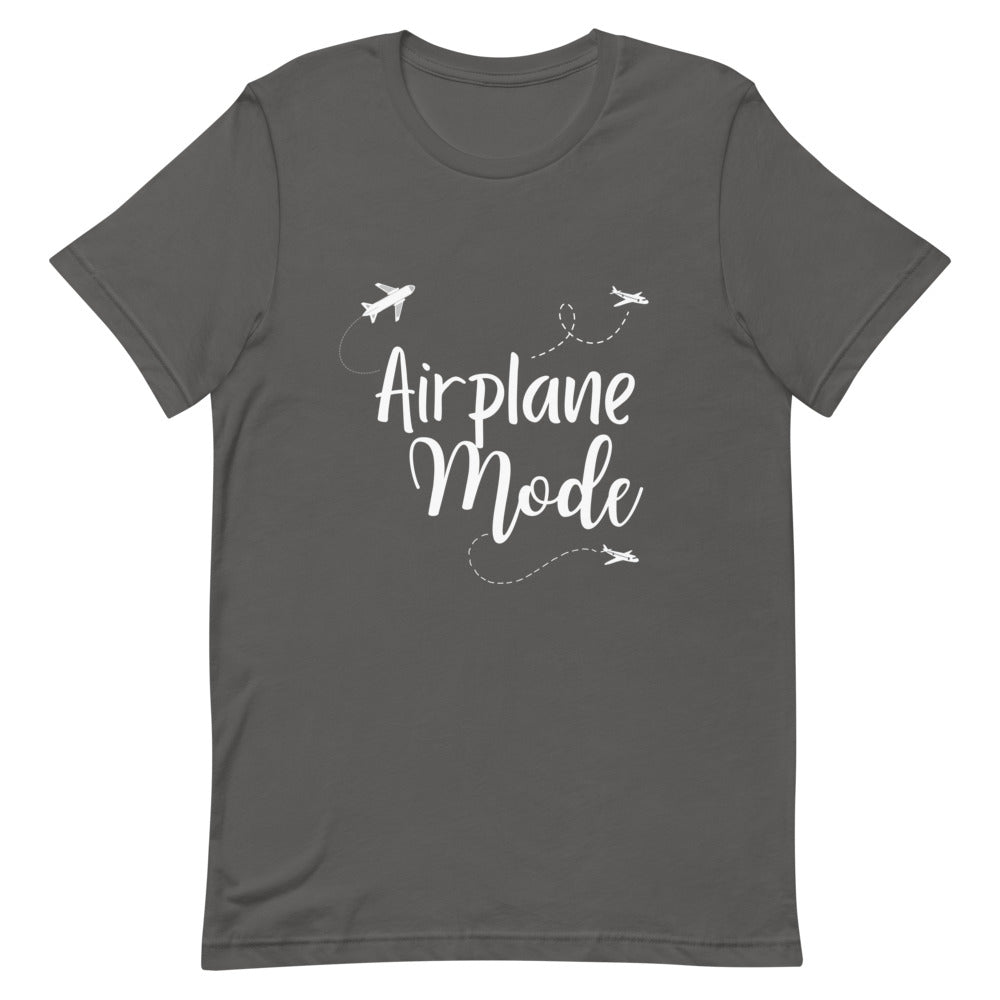 Airplane Mode White Print T - Shirt - Her Pink PassportAsphalt