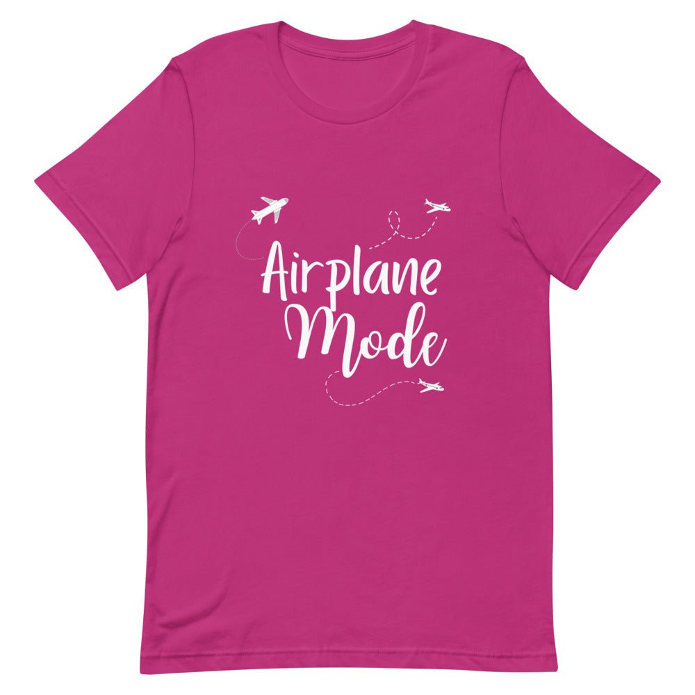 Airplane Mode White Print T - Shirt - Her Pink PassportBerry