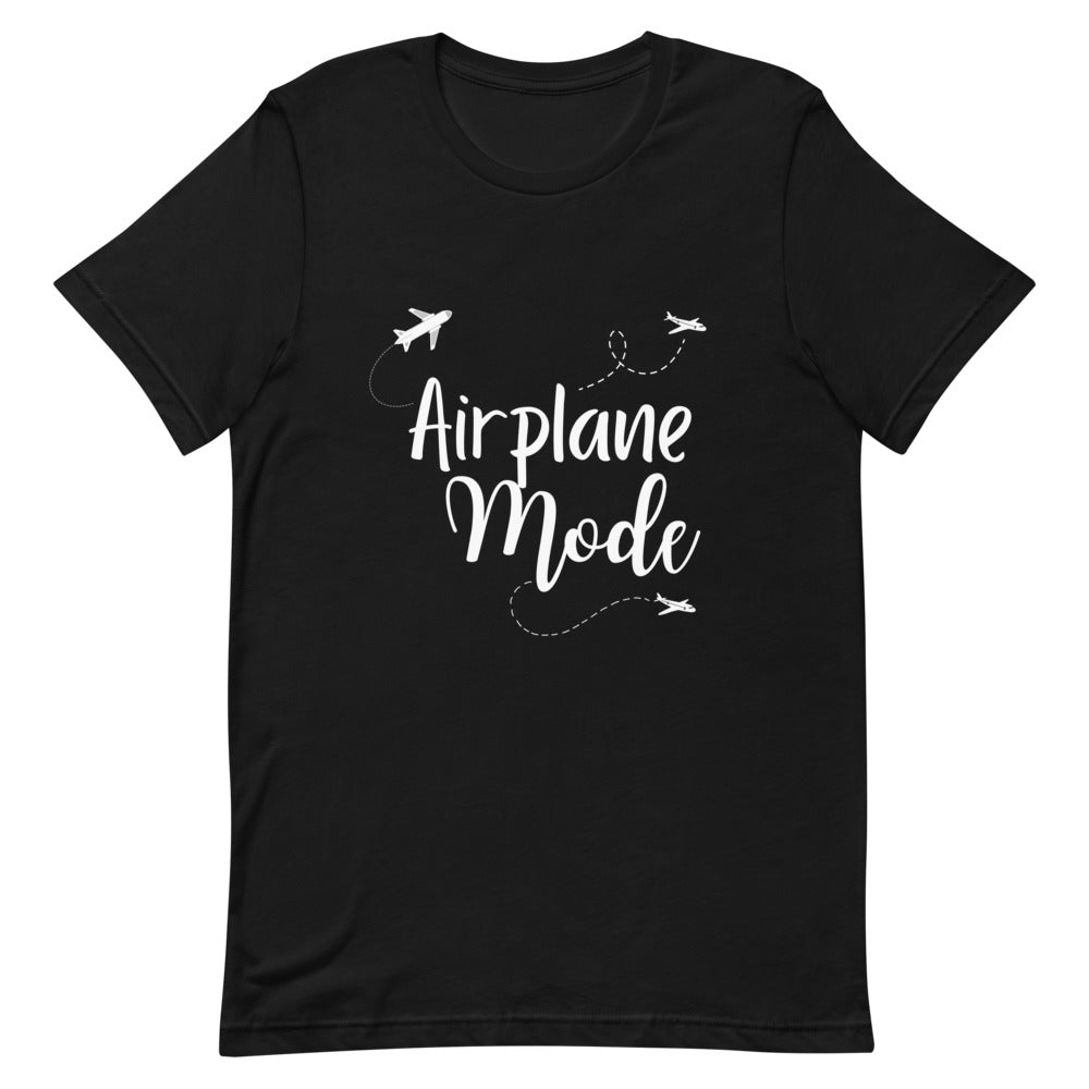 Airplane Mode White Print T - Shirt - Her Pink PassportBlack
