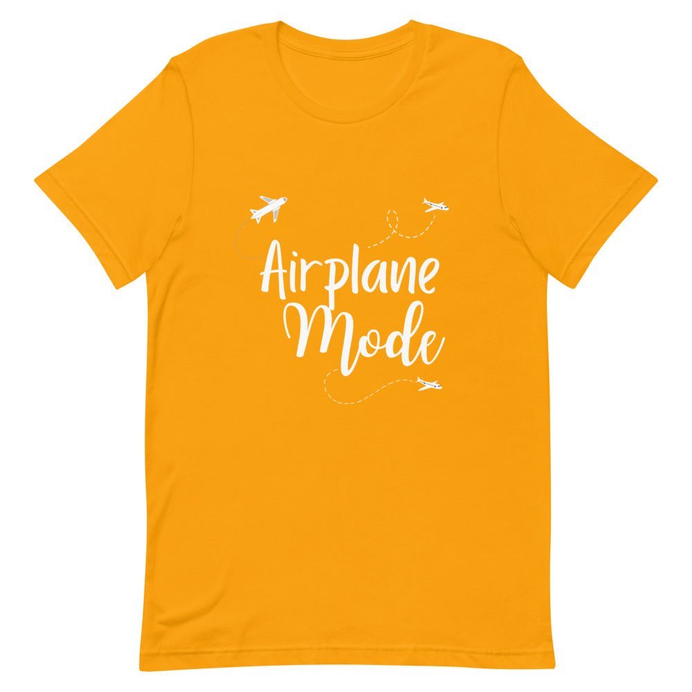 Airplane Mode White Print T - Shirt - Her Pink PassportGold