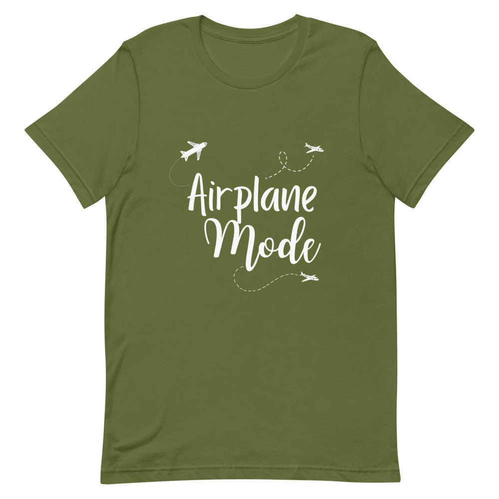Airplane Mode White Print T - Shirt - Her Pink PassportOlive