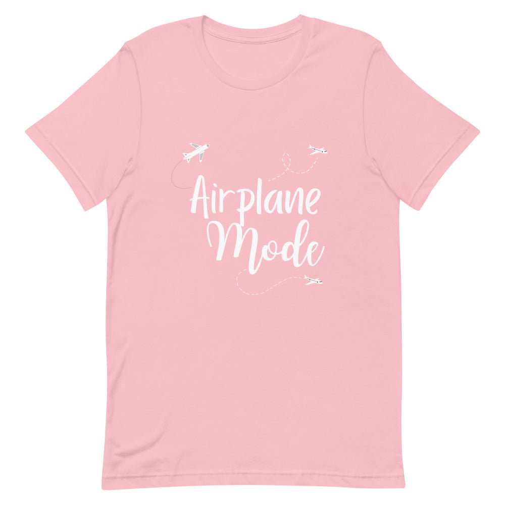 Airplane Mode White Print T - Shirt - Her Pink PassportPink