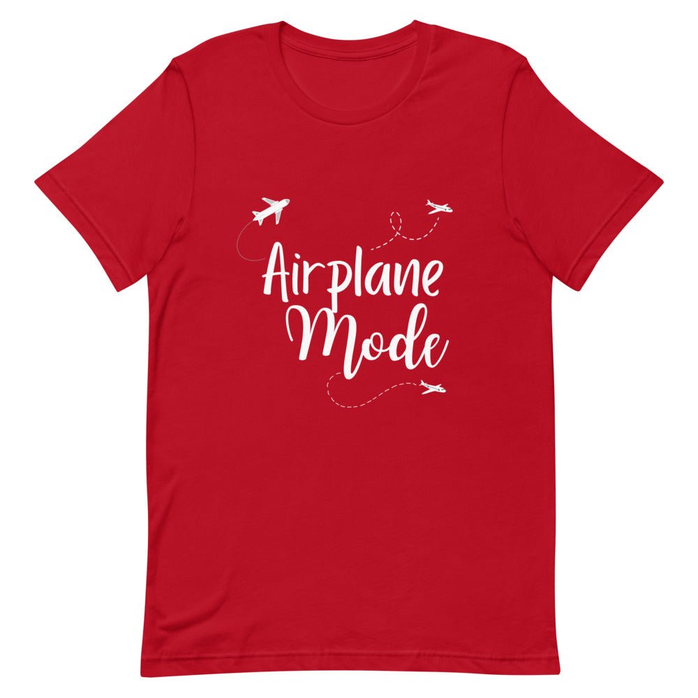 Airplane Mode White Print T - Shirt - Her Pink PassportRed
