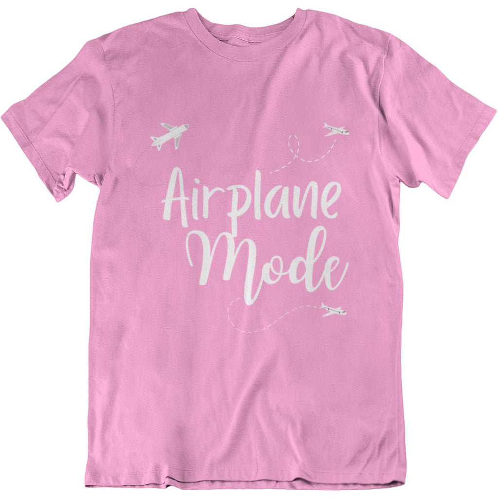 Airplane Mode White Print T - Shirt - Her Pink PassportRed