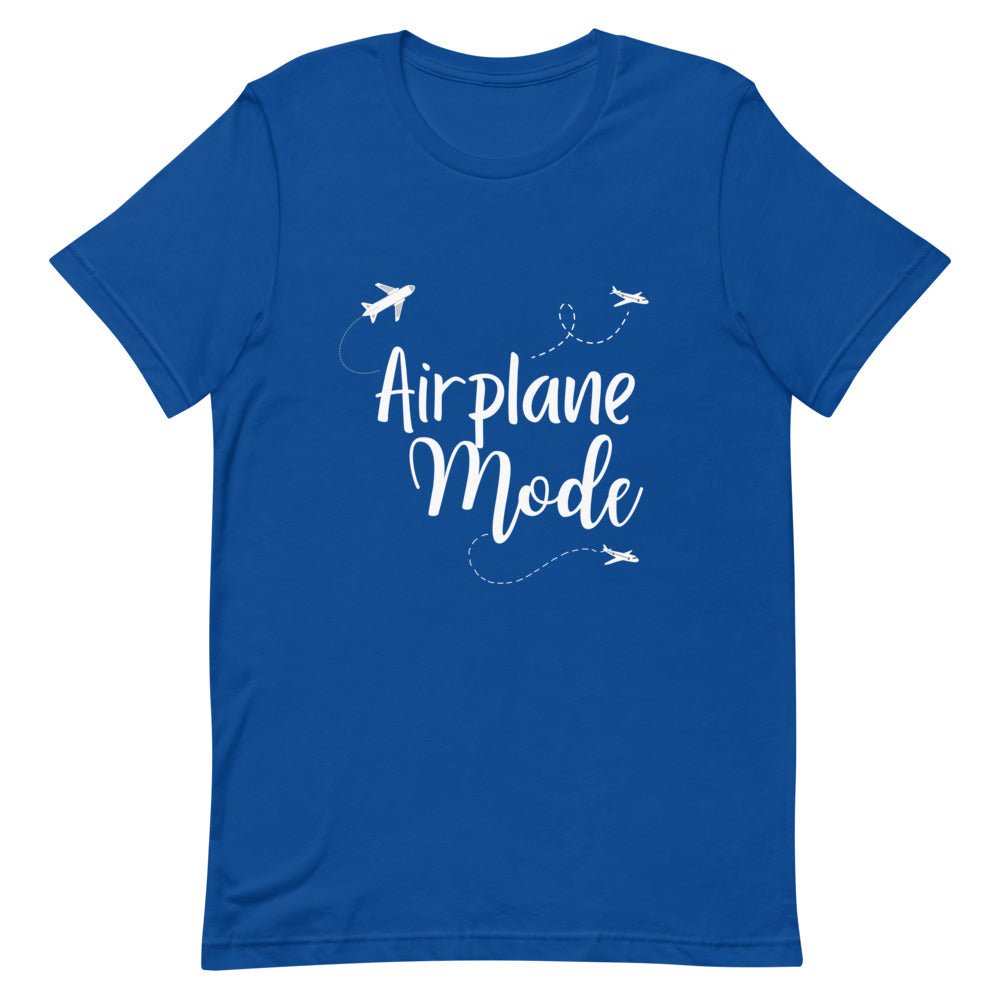 Airplane Mode White Print T - Shirt - Her Pink PassportTrue Royal