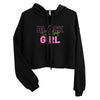 Black Girl Traveling Crop Hoodie - Her Pink PassportBlack