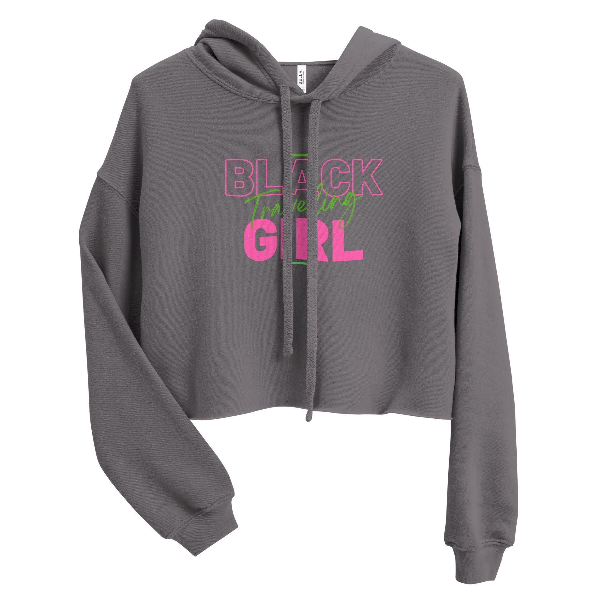 Black Girl Traveling Crop Hoodie - Her Pink PassportStorm