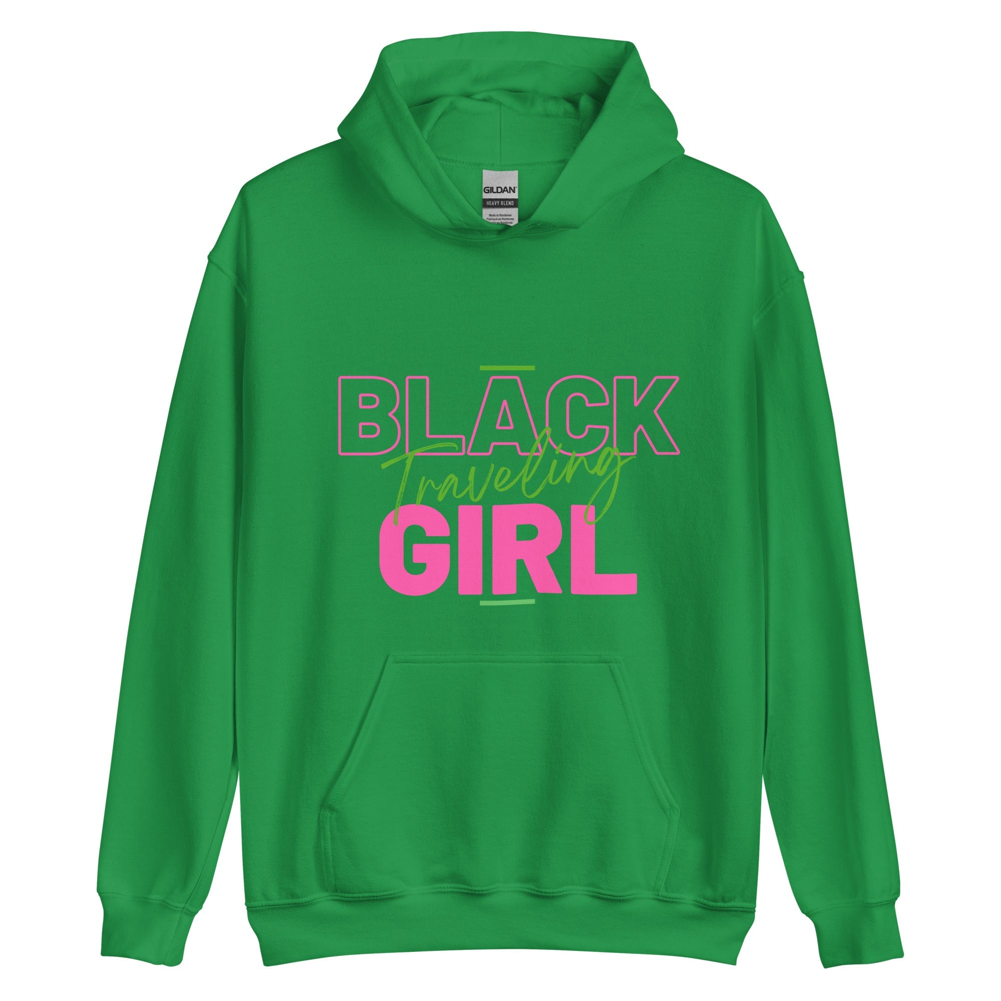 Black Girl Traveling Hoodie - Her Pink PassportIrish Green