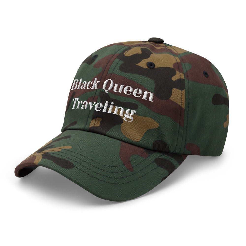 Black Queen Traveling Camo Hat - Her Pink Passport
