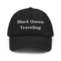 Black Queen Traveling Distressed Hat - Her Pink Passport