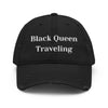 Black Queen Traveling Distressed Hat - Her Pink Passport