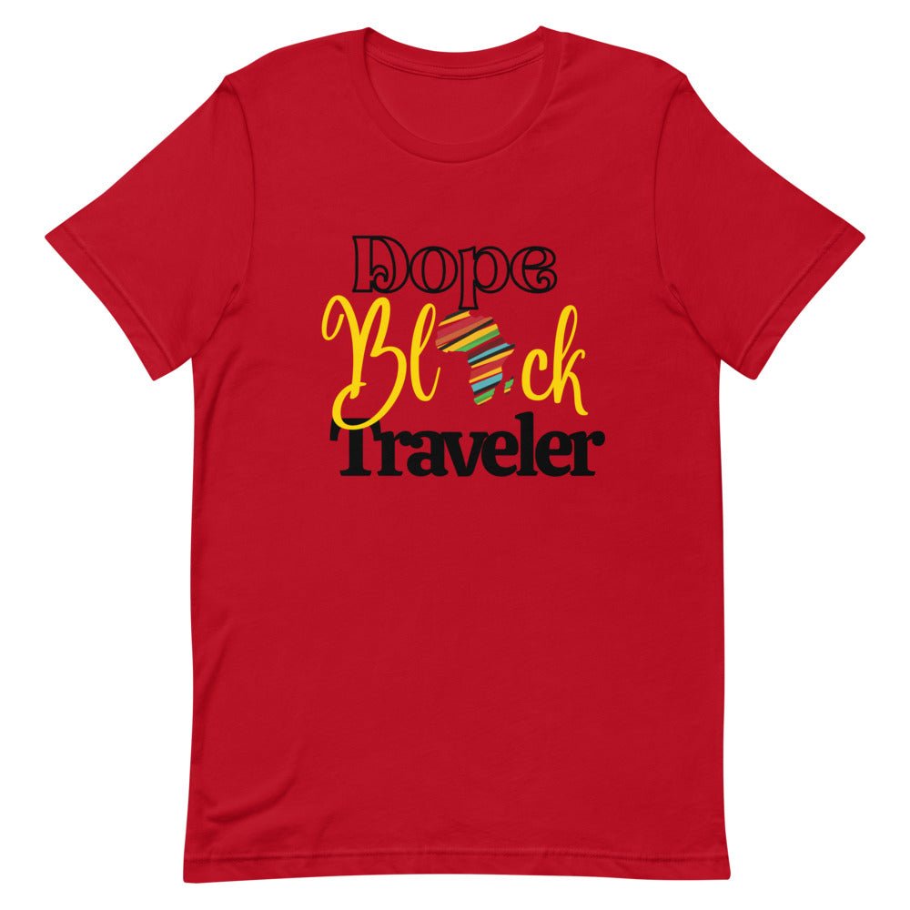 Dope Black Traveler Black Print T-Shirt - Her Pink PassportRed