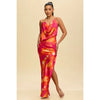 Amara Dress | Silky Fuschia and Orange Cut-Out Dress
