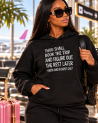 faith flights black hoodie detail angle