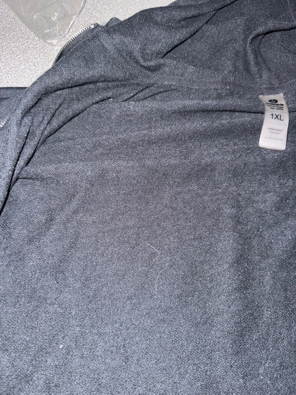 Actual hoodie French terry lining and composition label