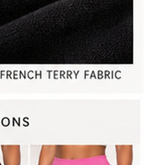 Off-Duty Curve Black Crop Hoodie — hoodie french terry detail (AI-styled image)
