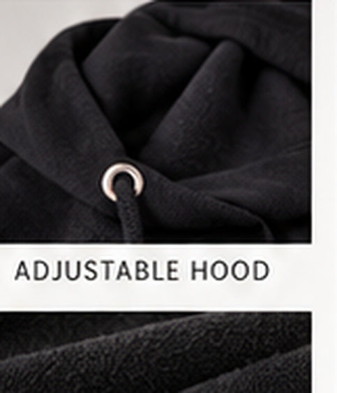Off-Duty Curve Black Crop Hoodie — hoodie hood detail (AI-styled image)