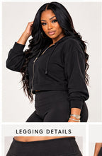 Off-Duty Curve Black Crop Hoodie — hoodie three quarter (AI-styled image)