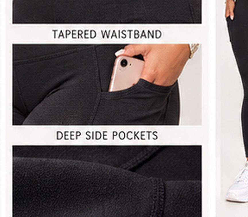 Airport Ready Curve Black Leggings — leggings back (AI-styled image)