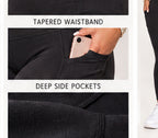 Airport Ready Curve Black Leggings — leggings back (AI-styled image)