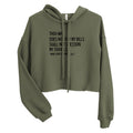 My Trips, My Business Crop Hoodie - Her Pink PassportMilitary Green