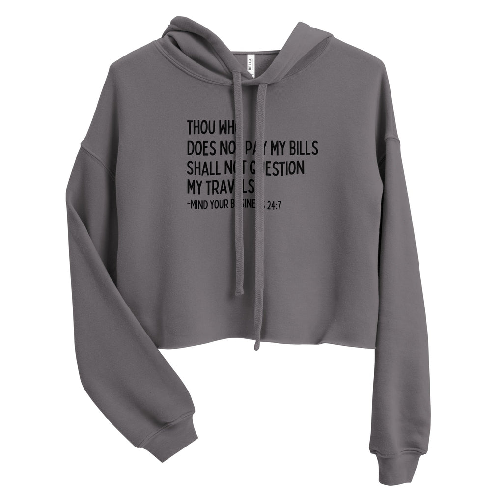 My Trips, My Business Crop Hoodie - Her Pink PassportStorm