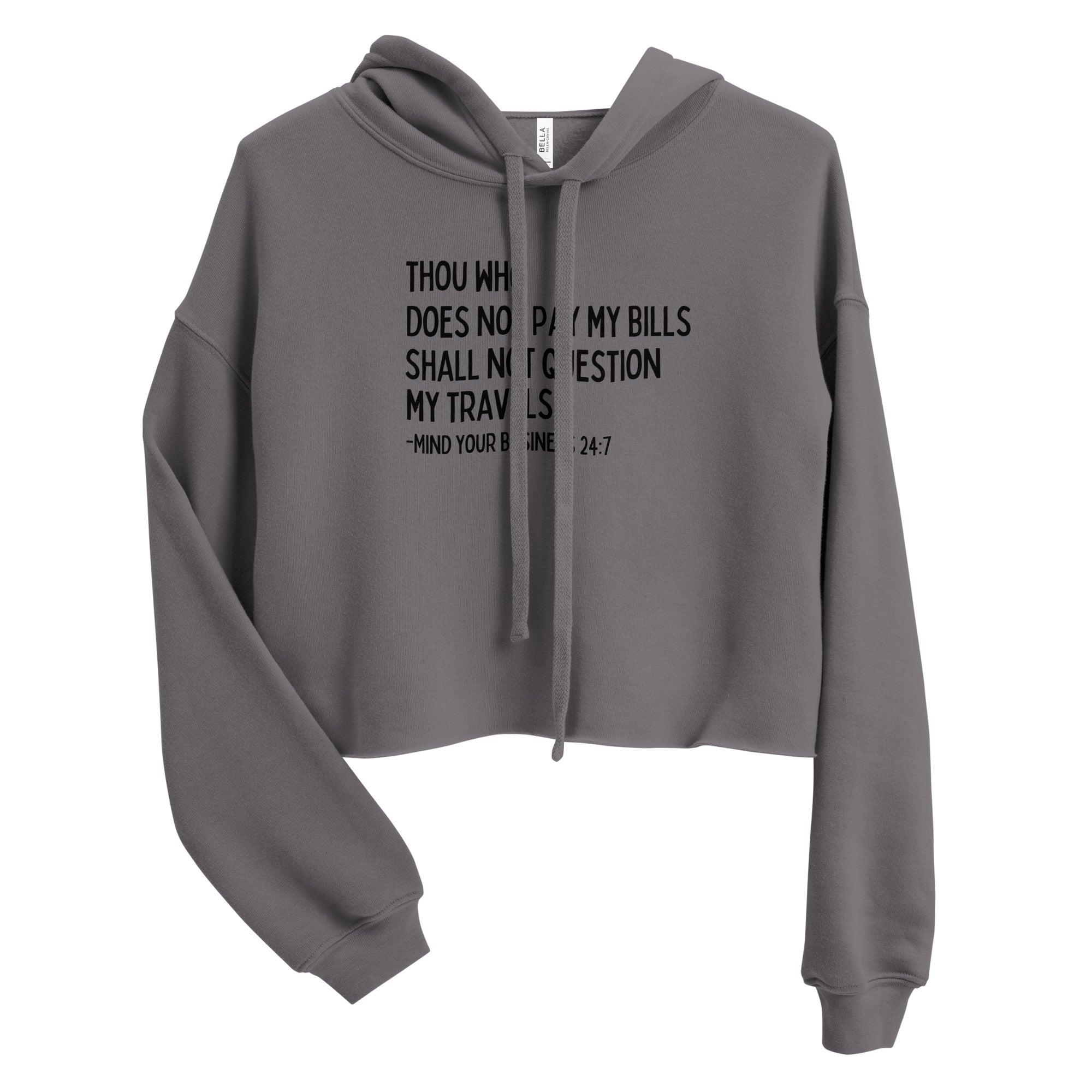 My Trips, My Business Crop Hoodie - Her Pink PassportStorm