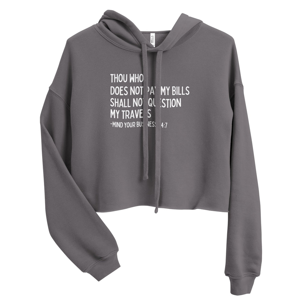 My Trips, My Business Crop Hoodie - Her Pink PassportStorm