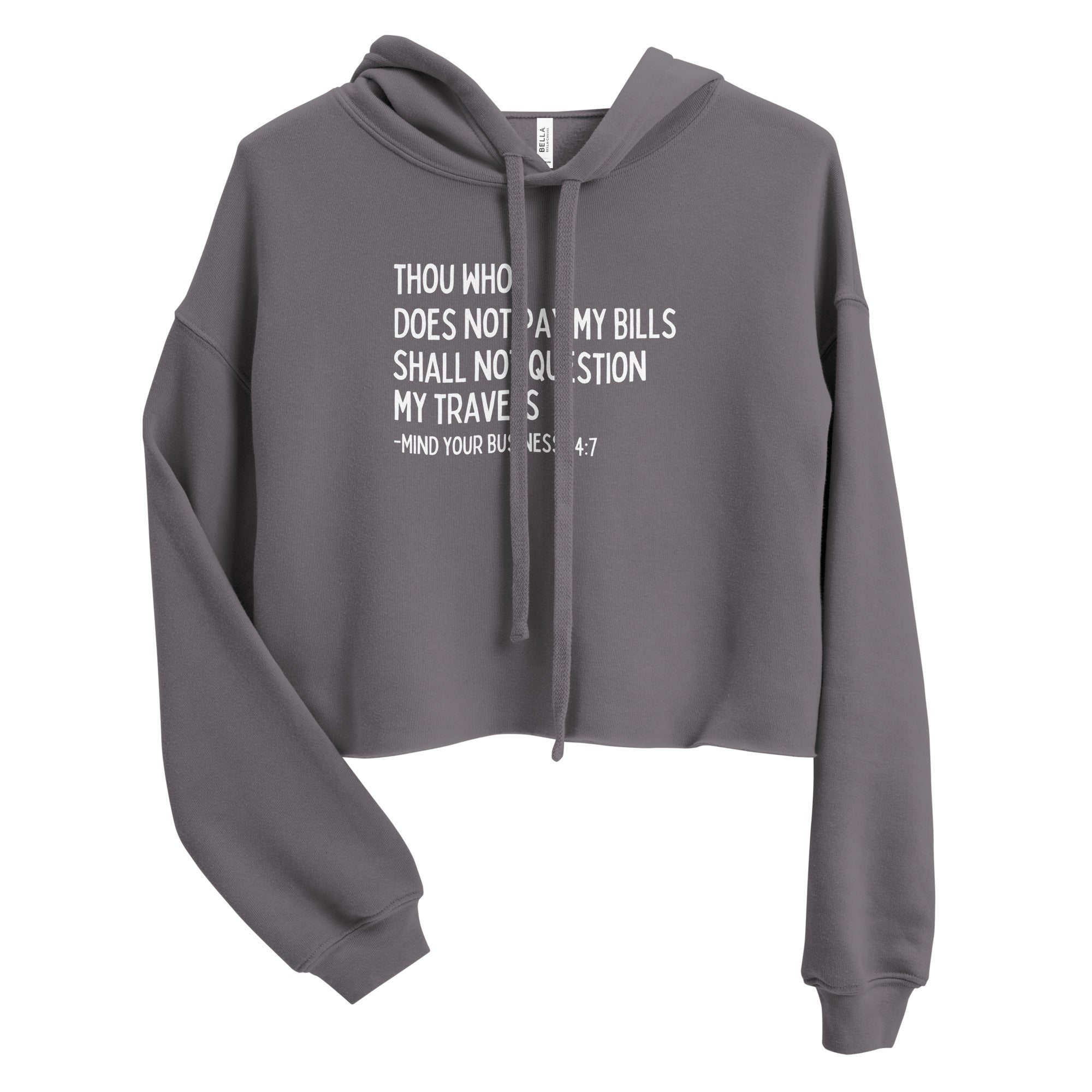 My Trips, My Business Crop Hoodie - Her Pink PassportStorm