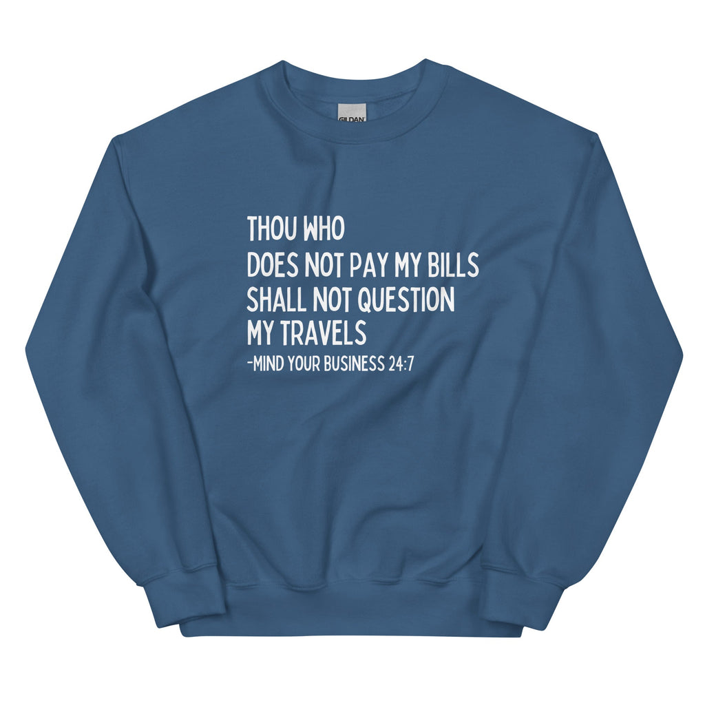 My Trips, My Business Sweatshirt - Her Pink PassportIndigo Blue