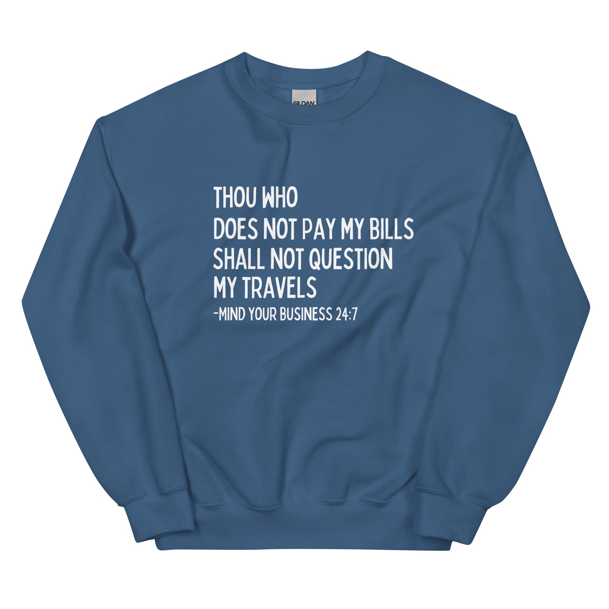 My Trips, My Business Sweatshirt - Her Pink PassportIndigo Blue