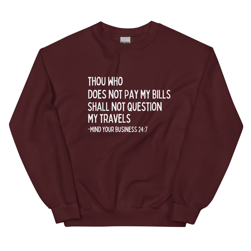 My Trips, My Business Sweatshirt - Her Pink PassportMaroon