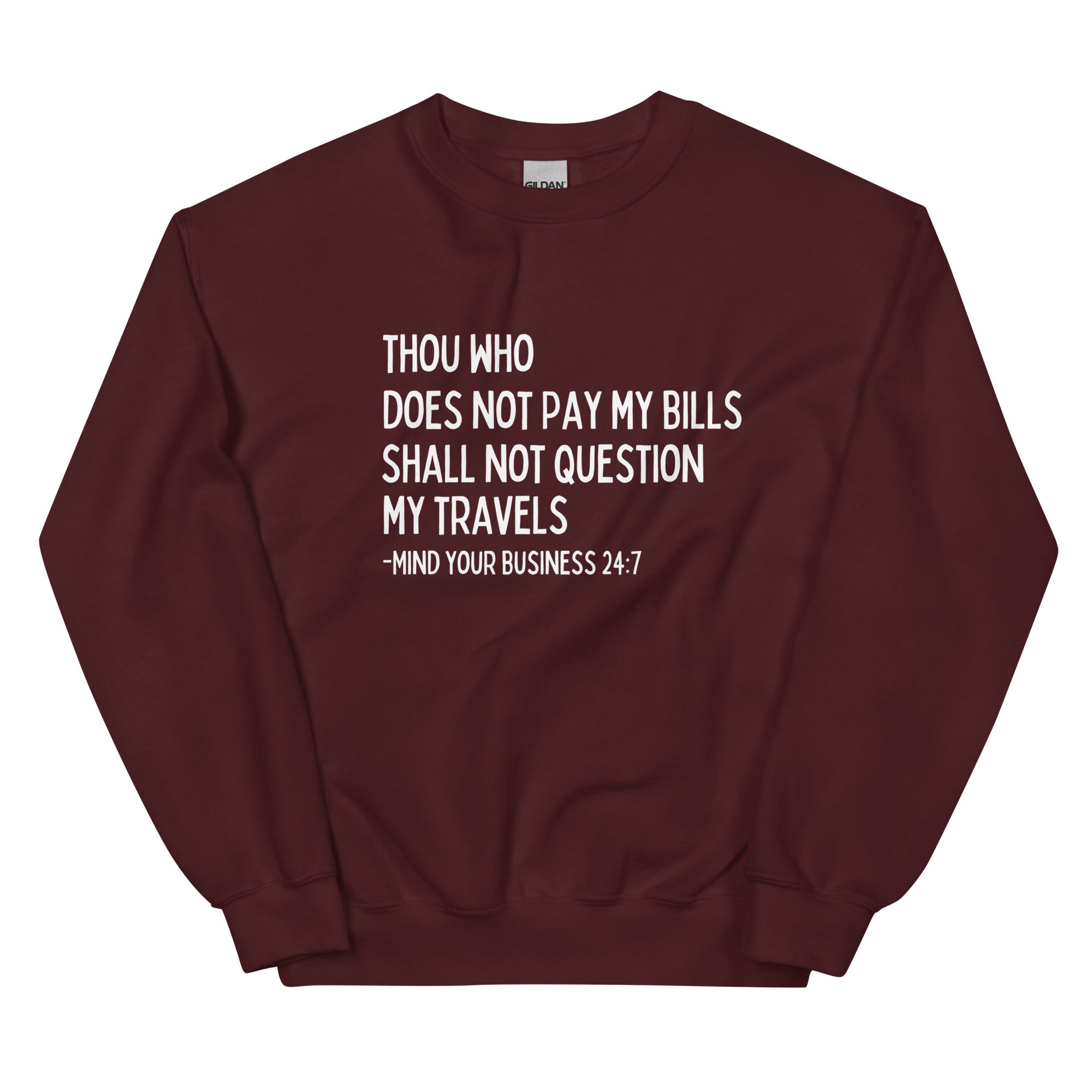 My Trips, My Business Sweatshirt - Her Pink PassportMaroon