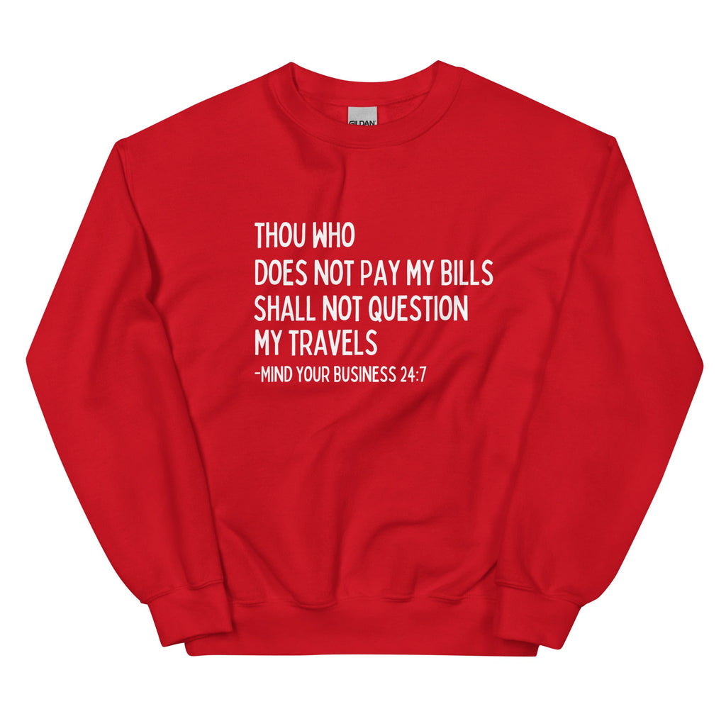 My Trips, My Business Sweatshirt - Her Pink PassportRed