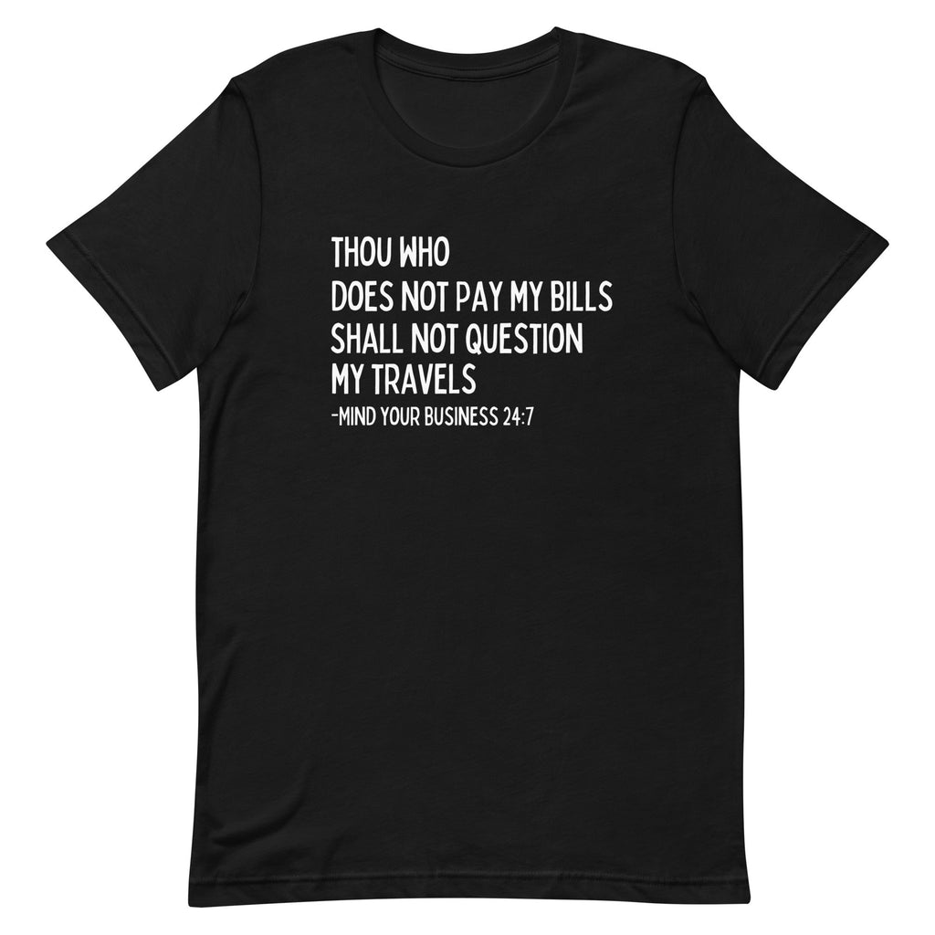 My Trips, My Business T - shirt - Her Pink PassportBlack