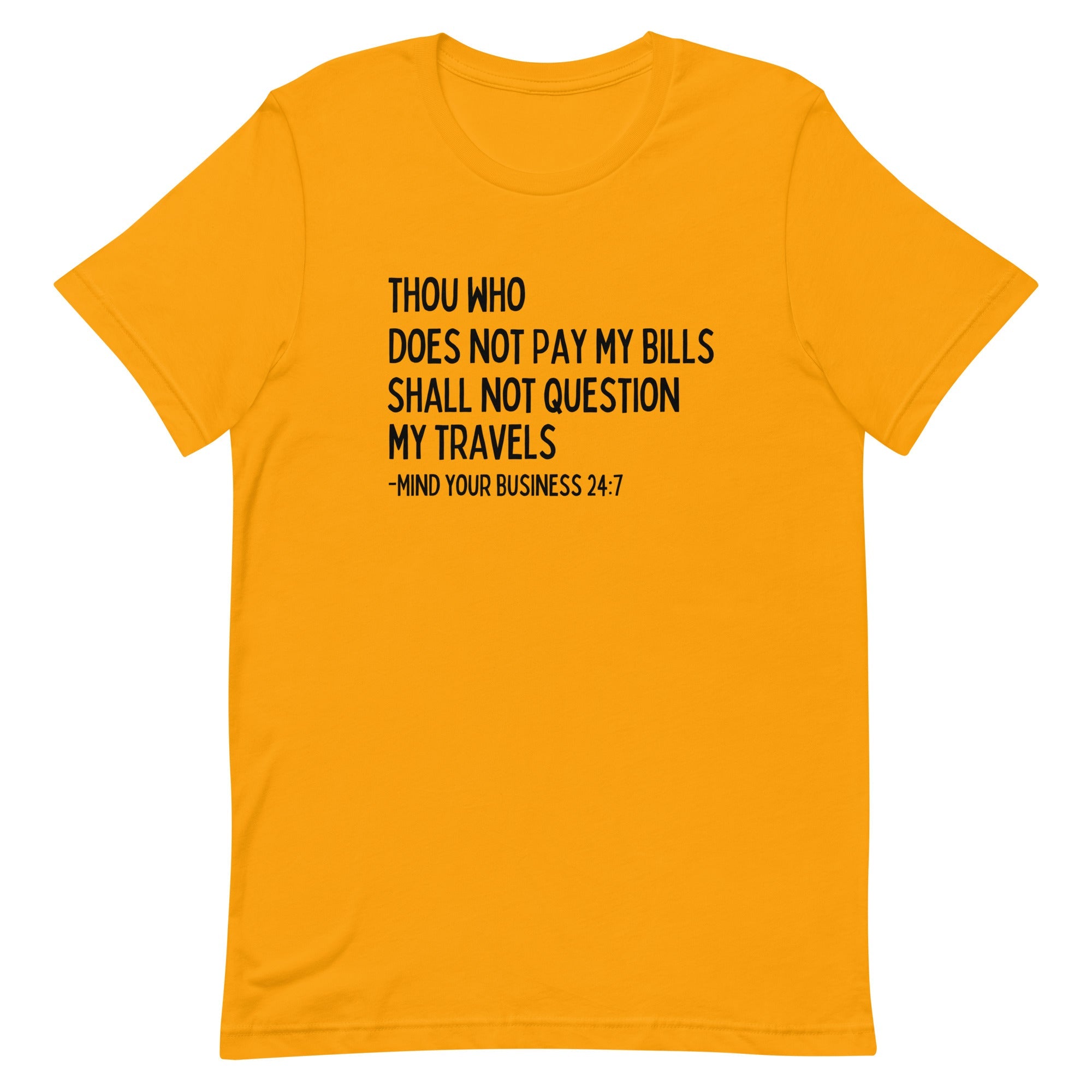 My Trips, My Business T - shirt - Her Pink PassportGold