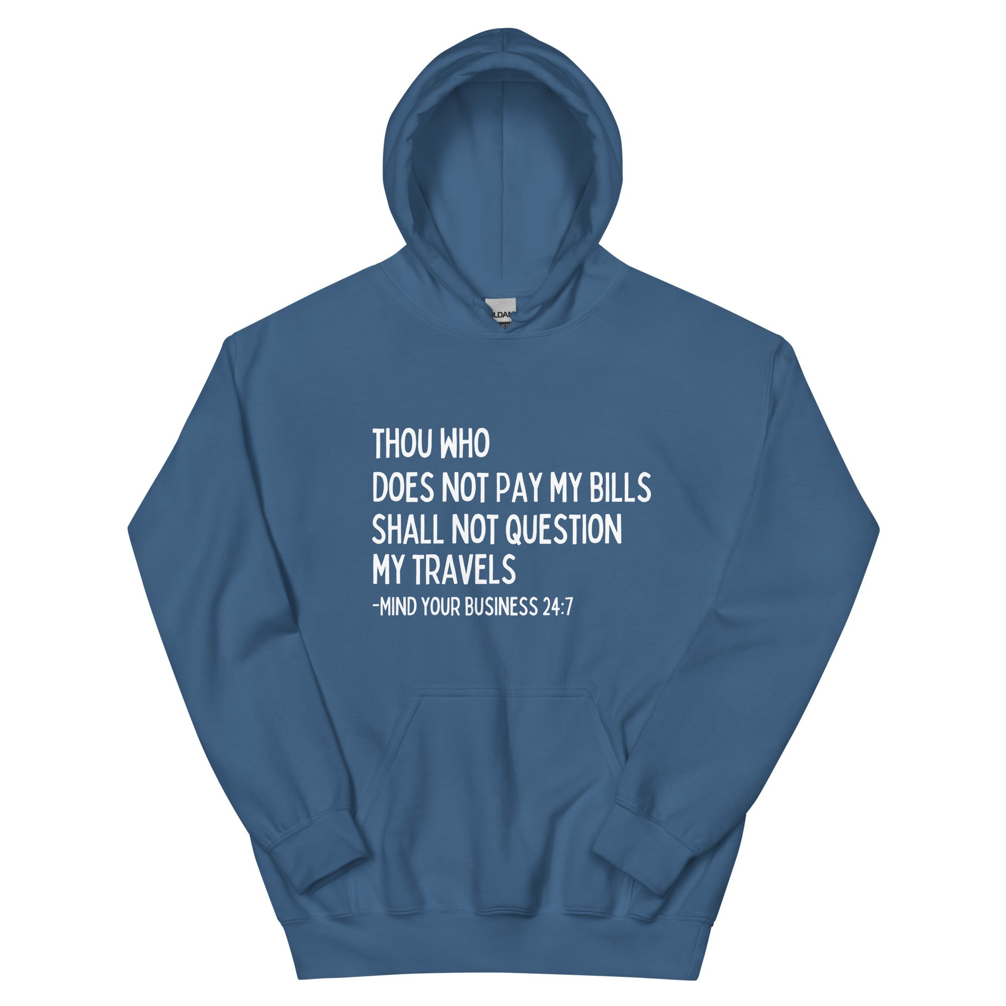 My Trips, My Business Unisex Hoodie - Her Pink PassportIndigo Blue