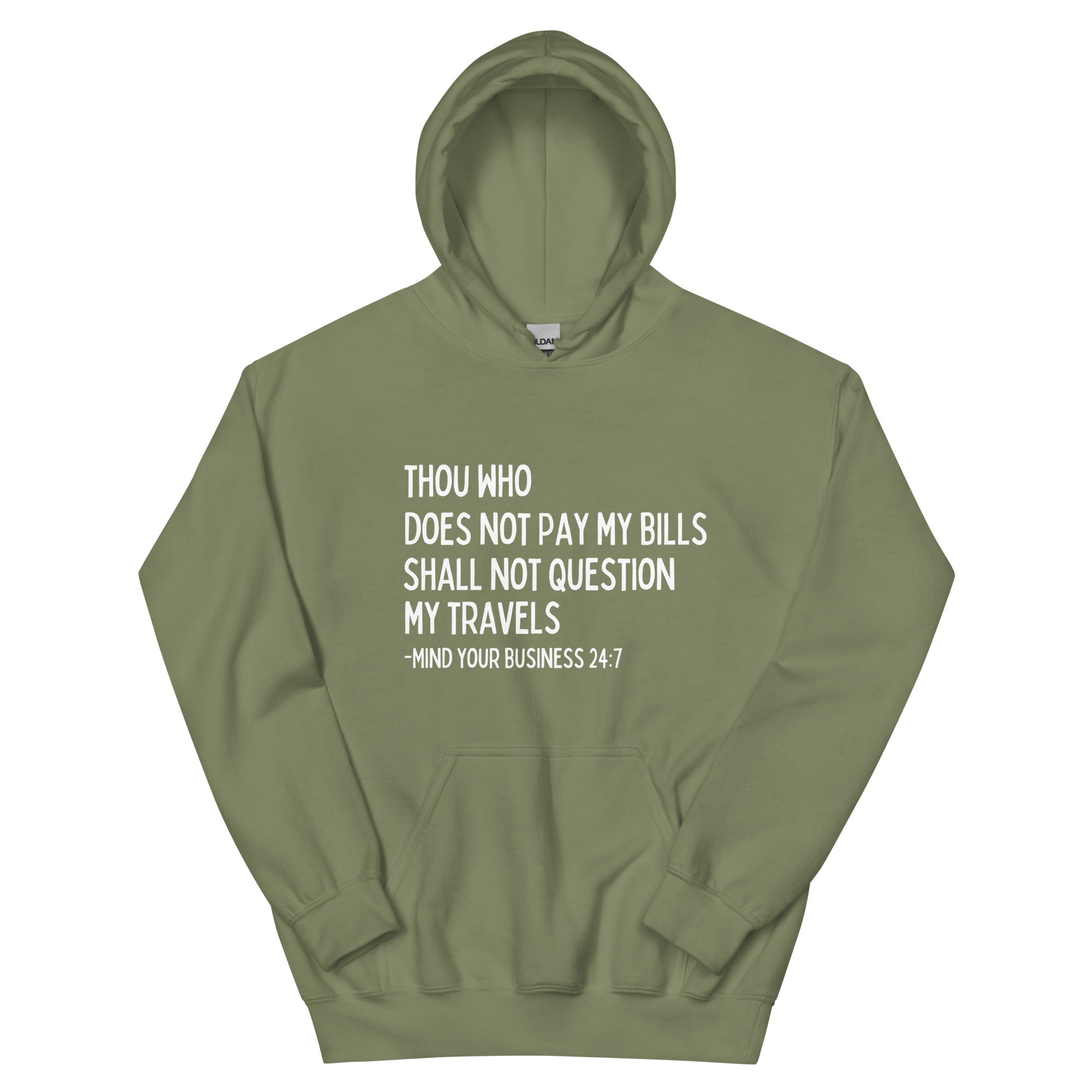My Trips, My Business Unisex Hoodie - Her Pink PassportMilitary Green