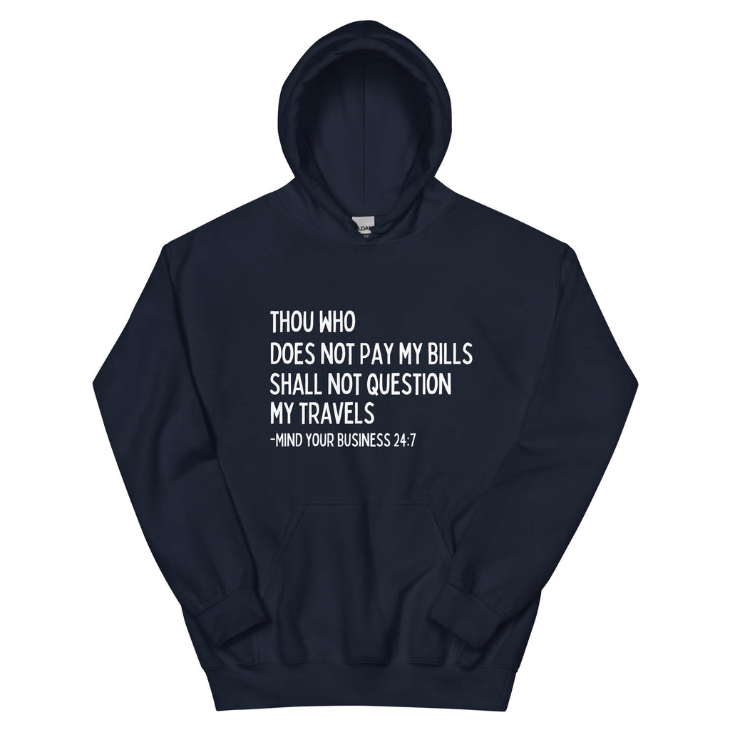 My Trips, My Business Unisex Hoodie - Her Pink PassportNavy