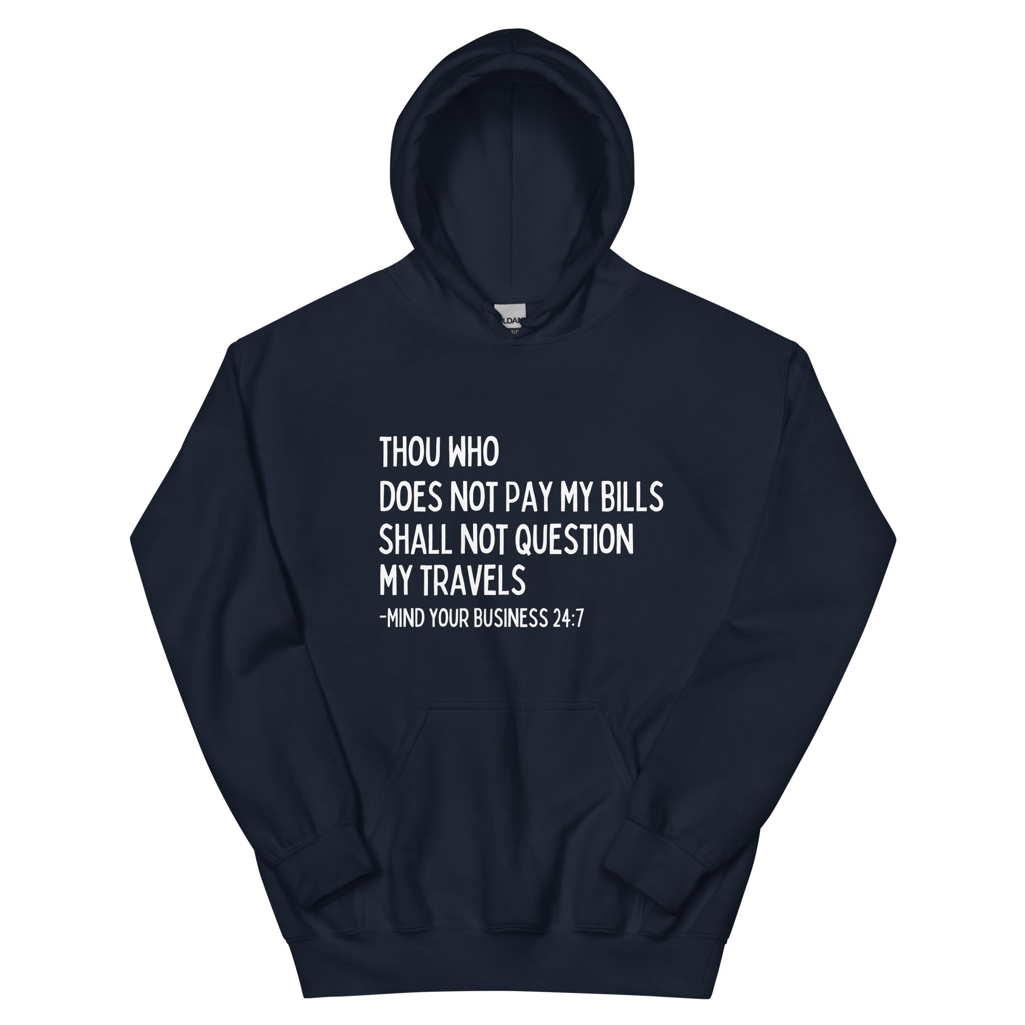 My Trips, My Business Unisex Hoodie - Her Pink PassportNavy