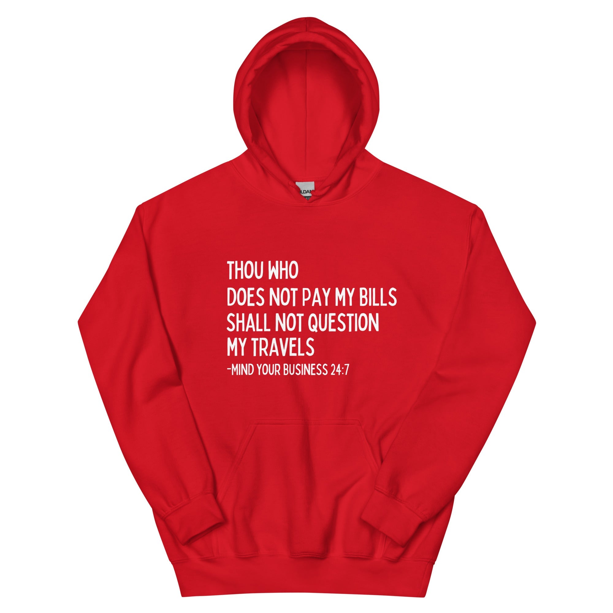 My Trips, My Business Unisex Hoodie - Her Pink PassportRed